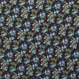 Tela Crepe Estampada Flor Mediana Chocolate - Ribes y Casals