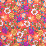 Tela Crepe Estampada Flores Japonesas Rojo - Ribes y Casals