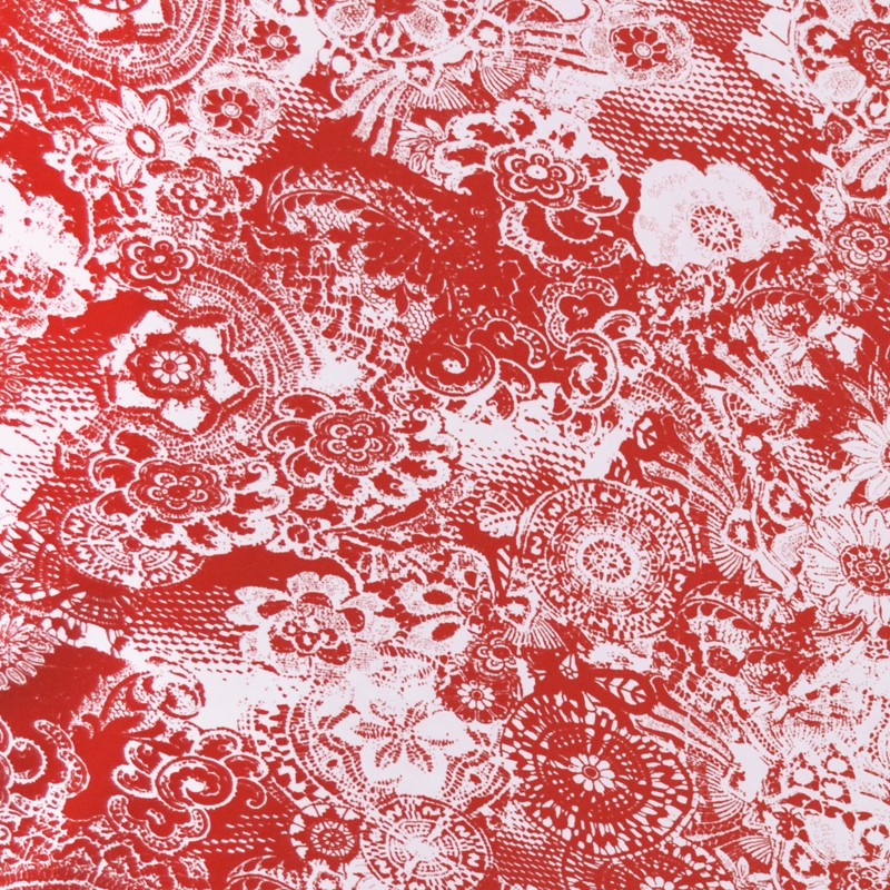 Tela Crepe Estampada Hindú Rojo - Ribes y Casals