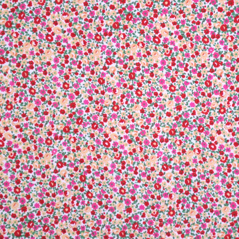 Tela Crepe Estampada  Liberty Flor Roja - Ribes y Casals