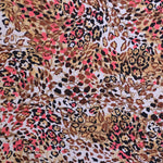 Tela Crepe Estampada Motas Leopardo Coral - Ribes y Casals