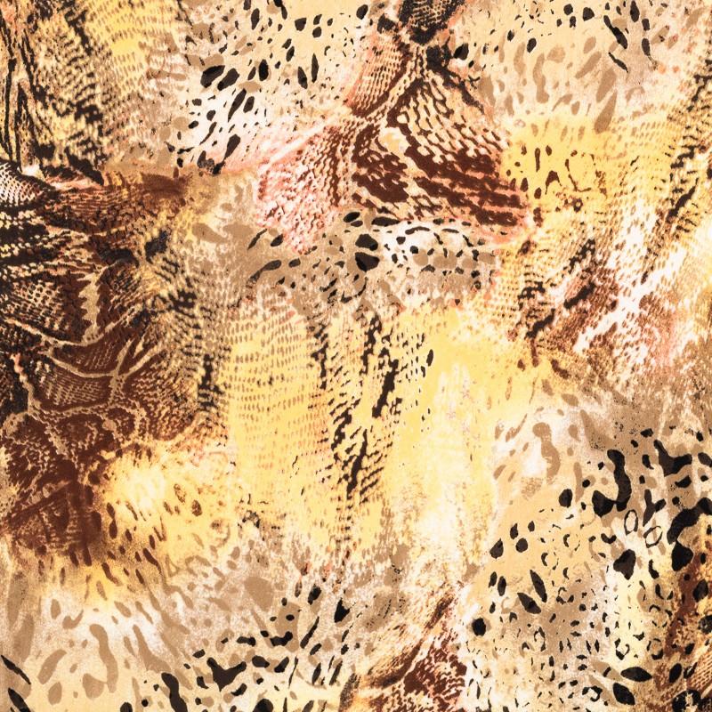 Tela Crepe Estampada Serpiente Camel - Ribes y Casals