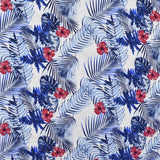 Tela Crepe Estampada Tropical Fondo Blanco Roto - Ribes y Casals