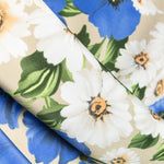 Tela Crepe Flor Amapola Azulina - Ribes y Casals