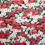 Tela Crepe Flor Amapola Roja - Ribes y Casals