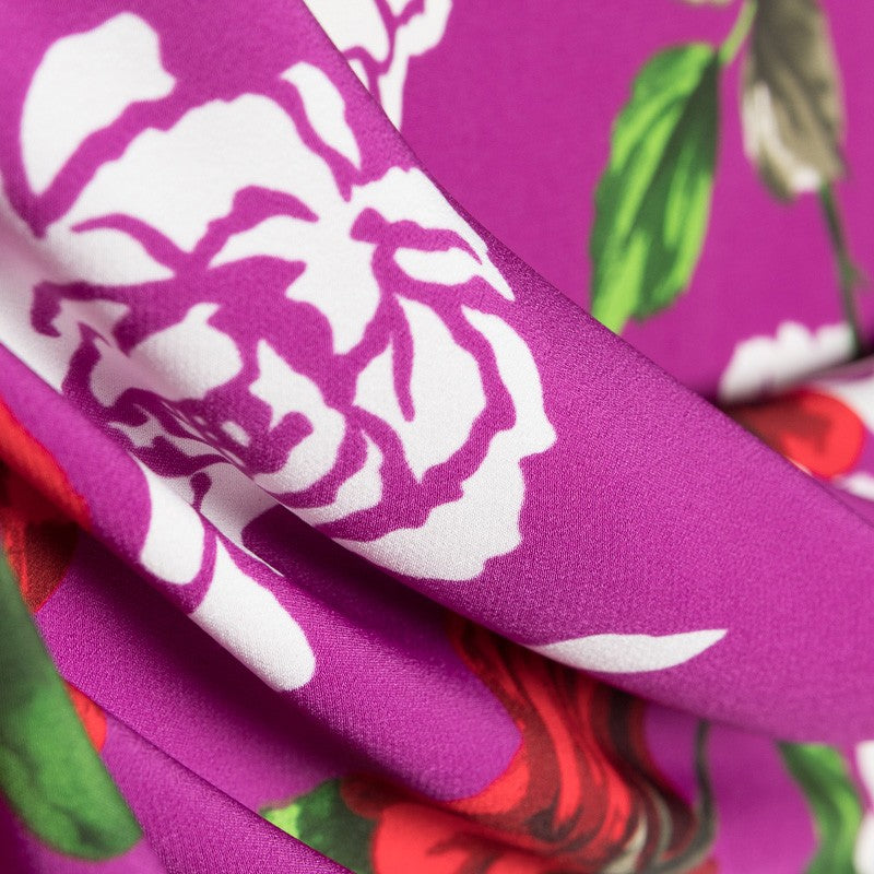 Tela Crepe Flor Flamenca Buganvilla - Ribes y Casals