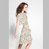 Tela Crepe Flor Mosaico Cruda - Ribes y Casals