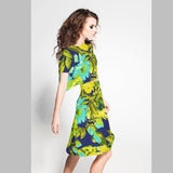 Tela Crepe Flor Tropical Lima - Ribes y Casals