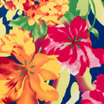 Tela Crepe Flores Acuarela Azulina - Ribes y Casals