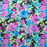 Tela Crepe Flores Acuarela Negra - Ribes y Casals