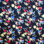 Tela Crepe Flores Bouquet Negra - Ribes y Casals