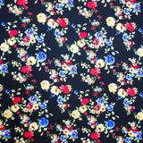 Tela Crepe Flores Bouquet Negra - Ribes y Casals