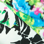 Tela Crepe Flores Cretona Negra - Ribes y Casals