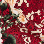 Tela Crepe Flores Encaje Rojo - Ribes y Casals