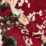 Tela Crepe Flores Encaje Rojo - Ribes y Casals