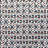 Tela Crepe Flores Geométricas Naranja - Ribes y Casals