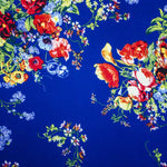 Tela Crepe Flores Ramo Azulina - Ribes y Casals