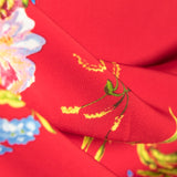 Tela Crepe Flores Ramo Roja - Ribes y Casals