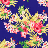 Tela Crepe Flores Tropical Azulina - Ribes y Casals