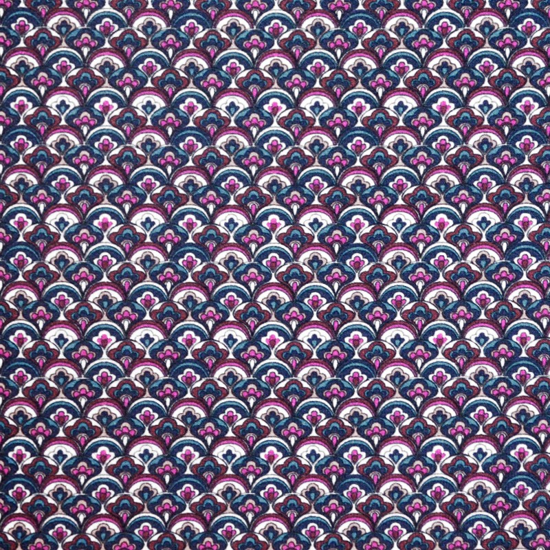 Tela Crepe Geométrica Fucsia - Ribes y Casals