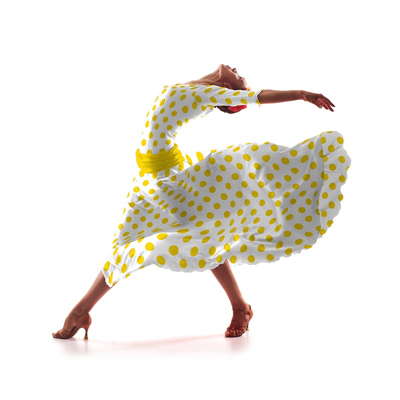 Tela Crepe Lunar Amarillo 3,5 cm - Ribes y Casals