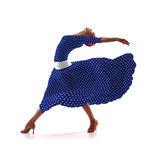 Tela Crepe Lunar Blanco Fondo Azulón 7 mm - Ribes y Casals