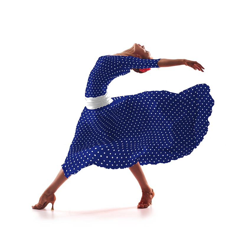 Tela Crepe Lunar Blanco Fondo Azulón 7 mm - Ribes y Casals