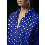 Tela Crepe Lunar Blanco Fondo Azulón 7 mm - Ribes y Casals