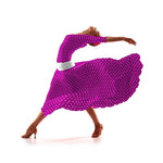 Tela Crepe Lunar Blanco Fondo Ciclamen 7 mm - Ribes y Casals