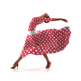 Tela Crepe Lunar Blanco Fondo Coral 3,5 cm - Ribes y Casals