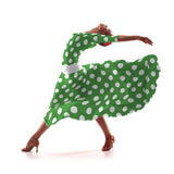 Tela Crepe Lunar Blanco Fondo Verde 3,5 cm - Ribes y Casals