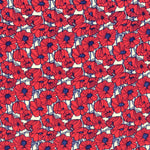 Tela Crepe Marrocain Margaritas Roja - Ribes y Casals