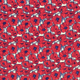 Tela Crepe Marrocain Margaritas Roja - Ribes y Casals
