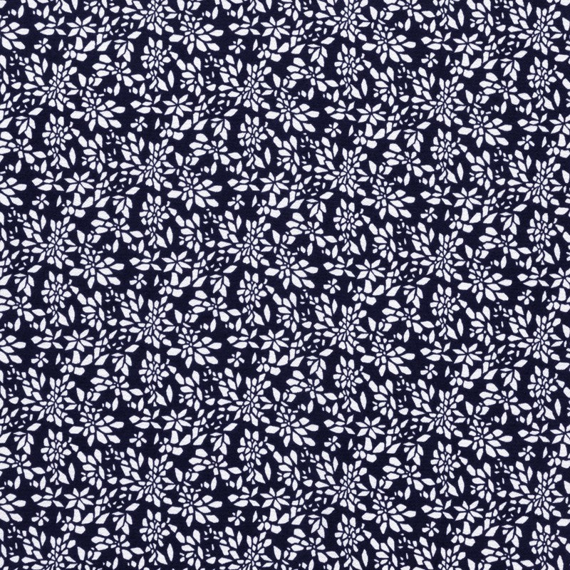 Tela Crepe Marrocain Pétalos Marino - Ribes y Casals