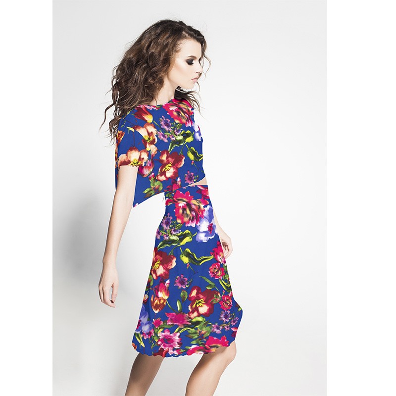 Tela Crepe Pinceladas Azulón - Ribes y Casals