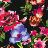 Tela Crepe Pinceladas Negra - Ribes y Casals