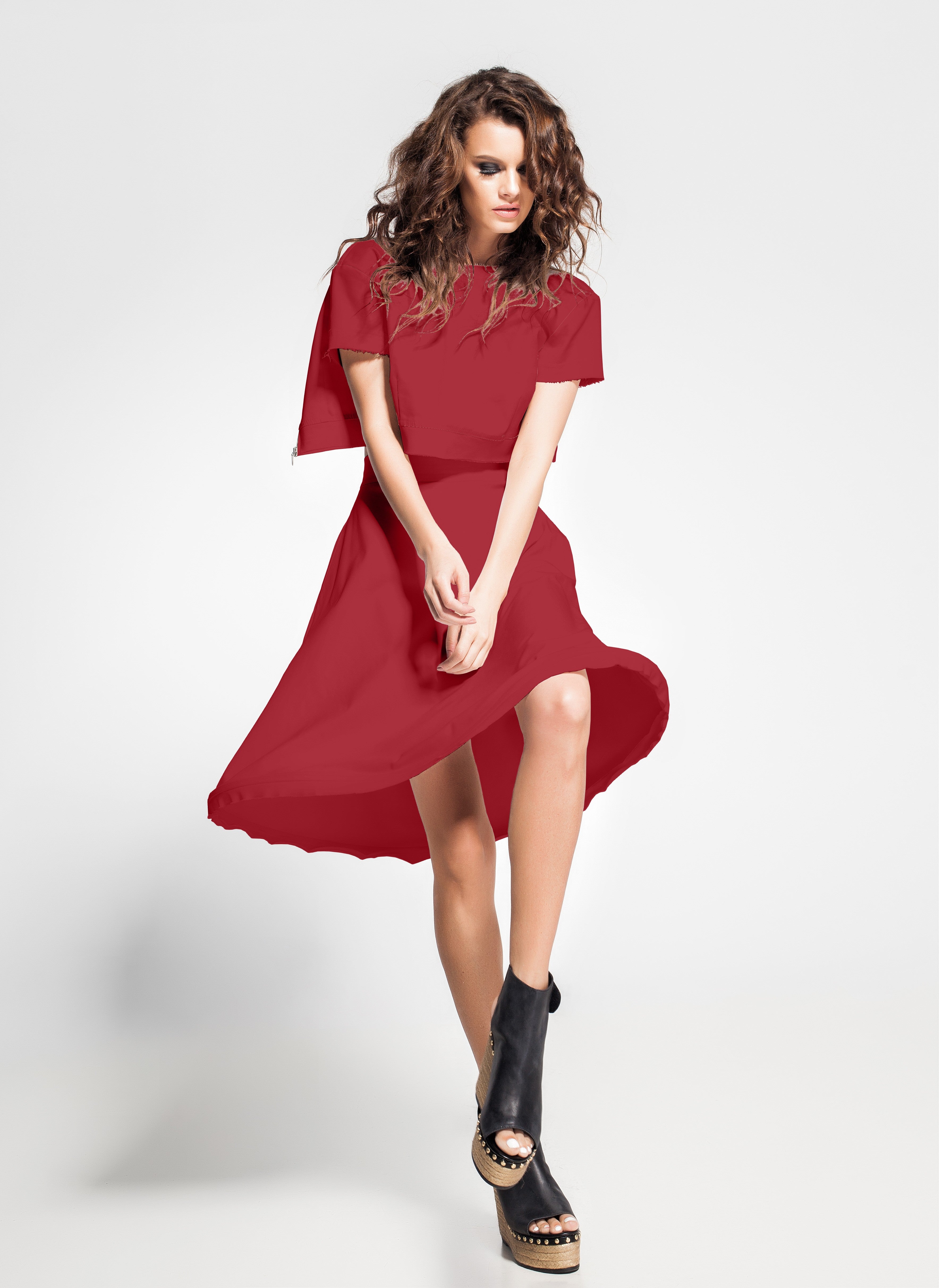 Tela Crepe Rubí Oscuro - Ribes y Casals