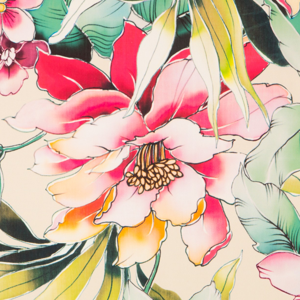 Crepe Tropical Flores Multicolor - Ribes y Casals