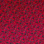 Tela Crepe Viscosa Flor Fondo Rojo - Ribes y Casals