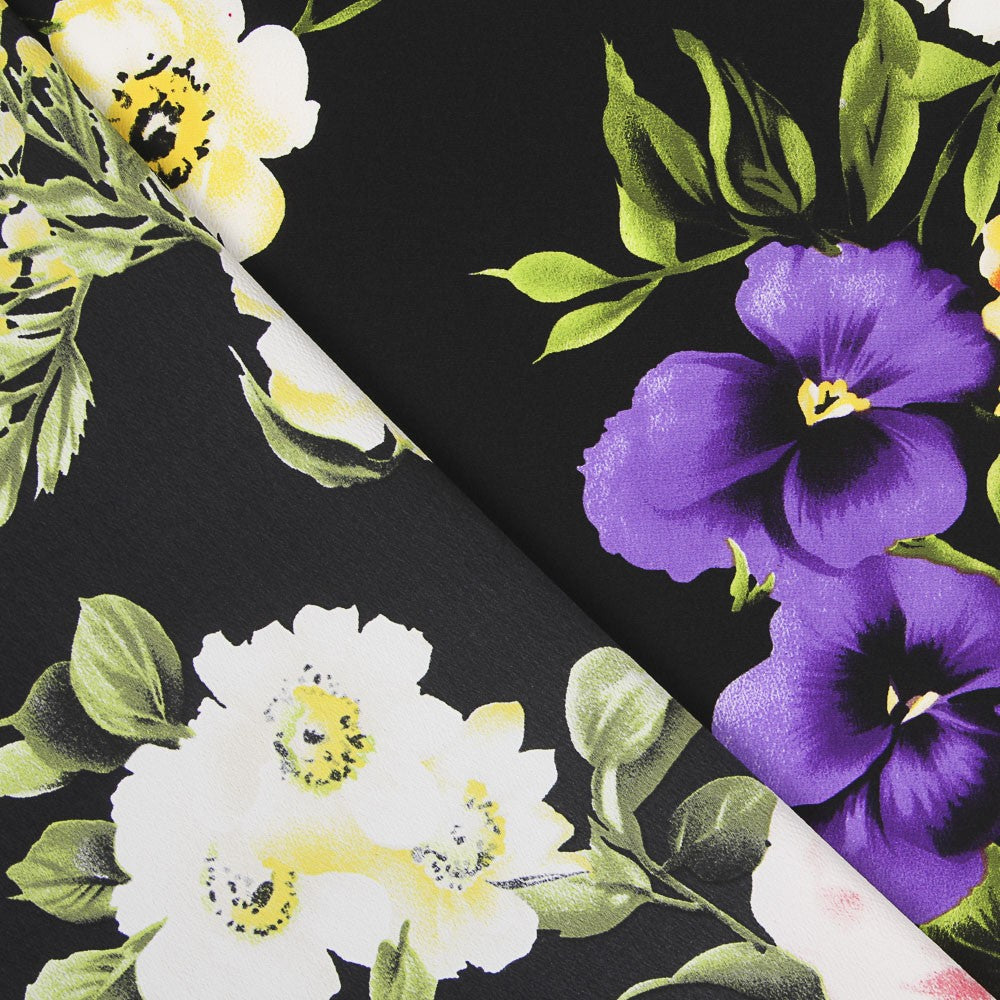 Tela Crepe Zambra Negra - Ribes y Casals