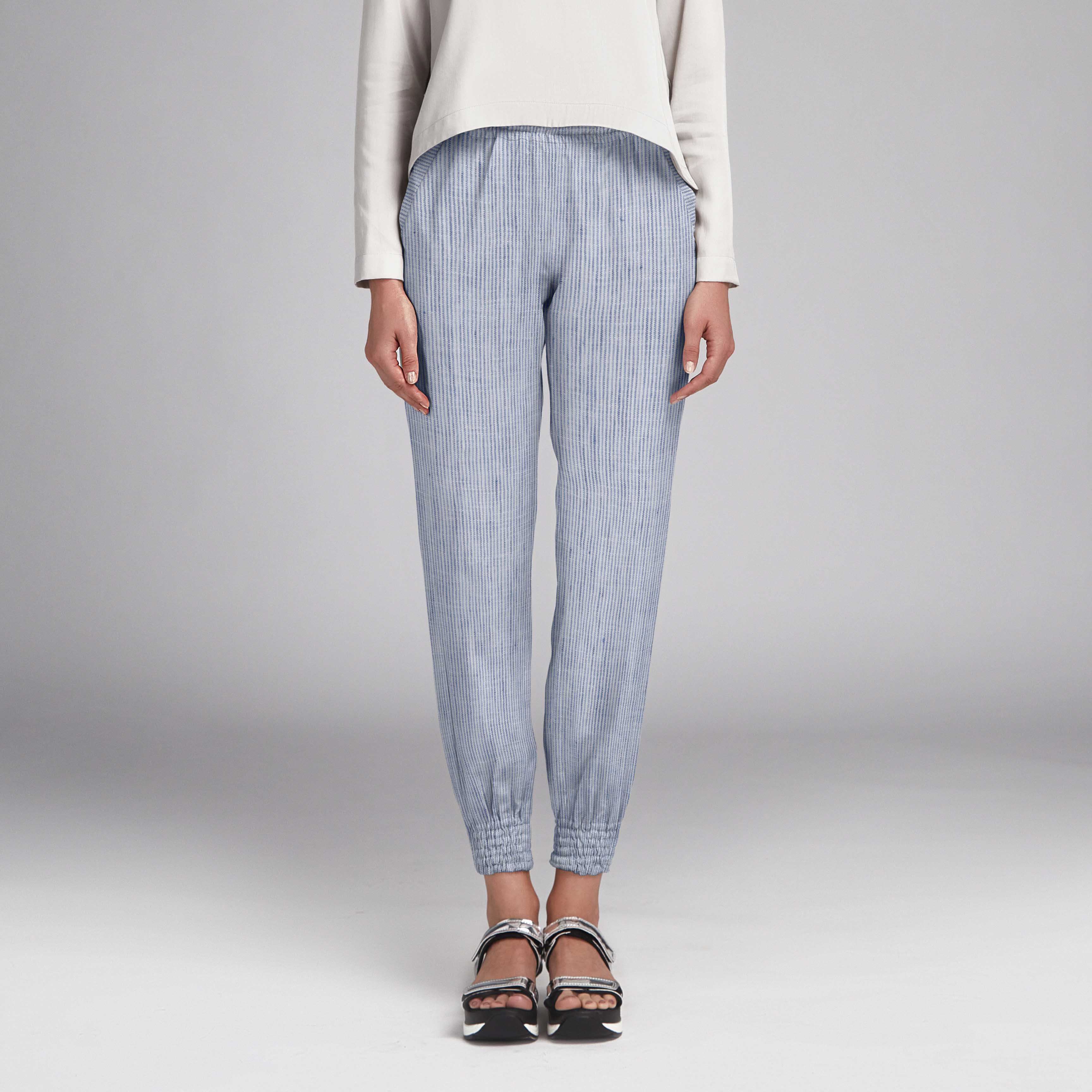 Tela de Lino Milrayas Azul - Ribes y Casals