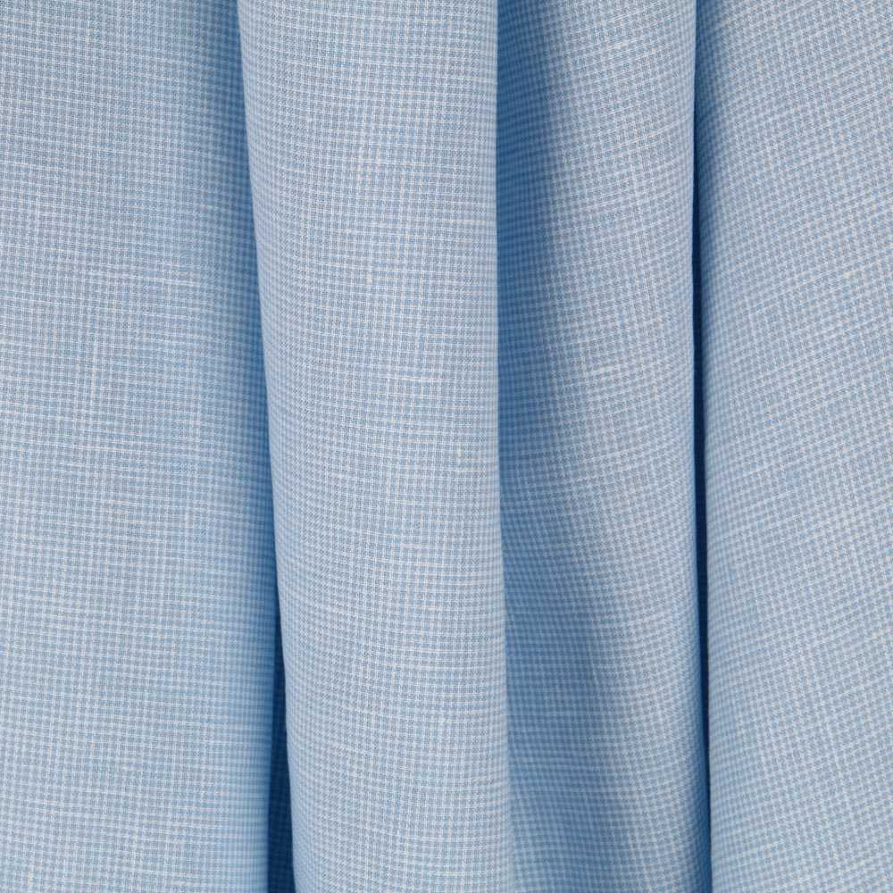 Tela de Lino Pata de Gallo Celeste - Ribes y Casals