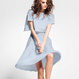 Tela de Lino Pata de Gallo Celeste - Ribes y Casals