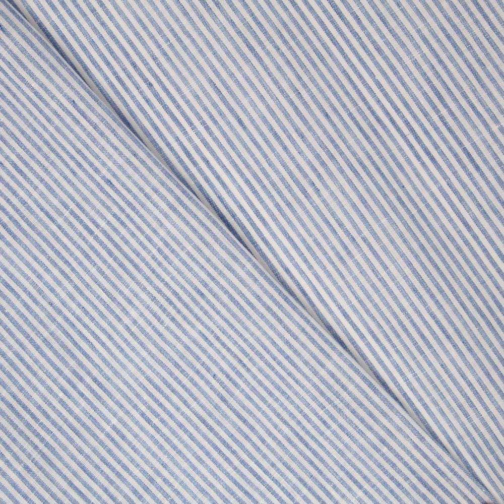Tela de Lino Rayas Azul - Ribes y Casals