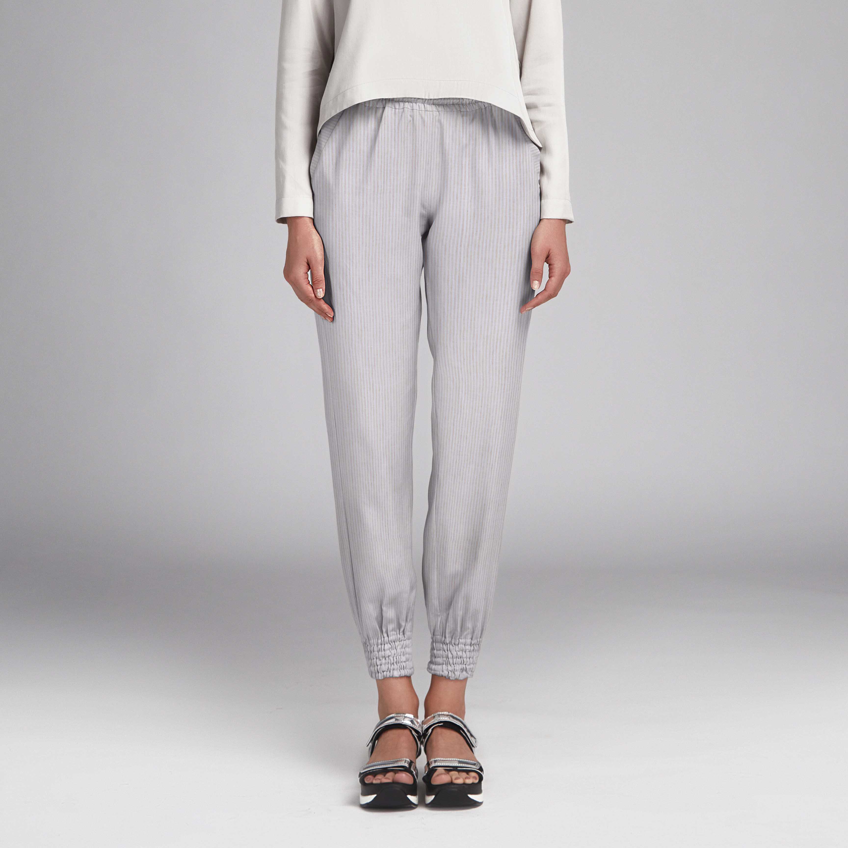 Tela de Lino Rayas Beige - Ribes y Casals