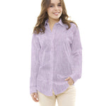 Tela de Lino Rayas Lila - Ribes y Casals