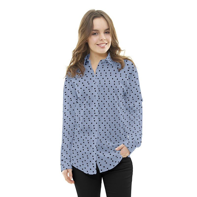 Tela de Lunares Satén Celeste - Ribes y Casals