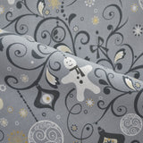Tela Decorado Navideño Gris - Ribes y Casals