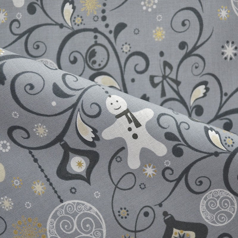 Tela Decorado Navideño Gris - Ribes y Casals