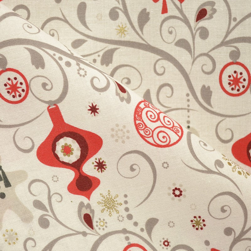 Tela Decorado Navideño Rojo - Ribes y Casals